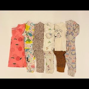 Lot of girls 6-12mo pajamas, GAP